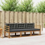 vidaXL Ensemble de canapés d'extérieur 3 pc Naturel et Anthracite