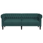 vidaXL Canapé Chesterfield 3 places vert foncé tissu