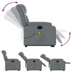 vidaXL Fauteuil inclinable de massage électrique gris similicuir