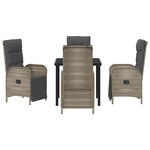 vidaXL Ensemble de salle à manger pour jardin 5 Pièces Gris Poly rotin