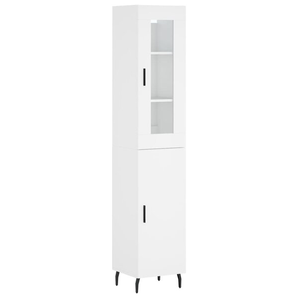 vidaXL Buffet haut Blanc 34 5x34x180 cm Bois d'ingénierie