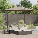 vidaXL Parasol banane à mât déporté Taupe 249 x 249 x 250 cm