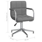 vidaXL Chaise pivotante de salle à manger Gris clair Tissu