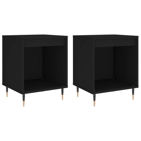 vidaXL Tables de chevet 2 Pièces noir 40x35x50 cm bois d’ingénierie