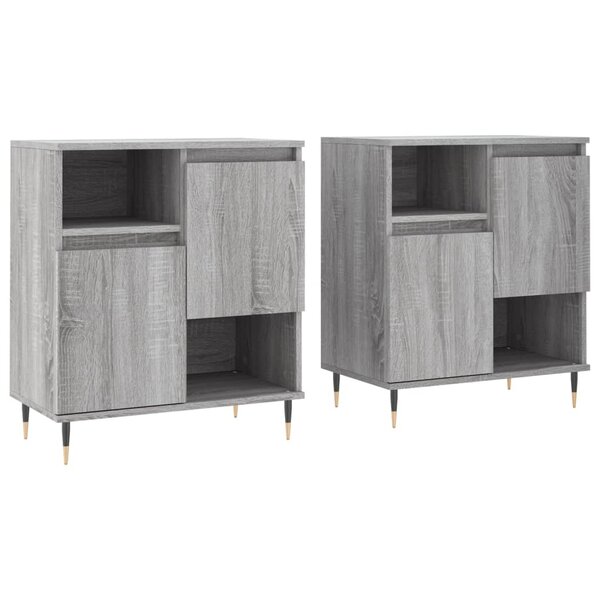 vidaXL Buffets 2 Pièces sonoma gris bois d'ingénierie