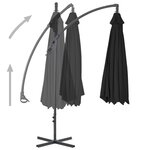 vidaXL Parasol déporté avec mât en acier 300 cm Noir