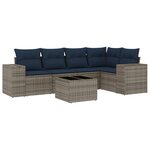 vidaXL Salon de jardin 6 Pièces avec coussins gris résine tressée