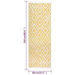 vidaXL Tapis à tissage plat d'extérieur 80x250 cm Jaune et beige