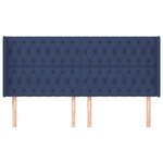 vidaXL Tête de lit avec oreilles Bleu 183x16x118/128 cm Tissu