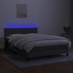 vidaXL Sommier à lattes de lit et matelas et LED Gris foncé 140x200 cm
