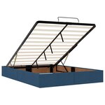 vidaXL Cadre de lit ottoman sans matelas bleu 140x190 cm tissu