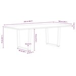 vidaXL Table à manger avec bord naturel 220x100x74cm bois massif chêne