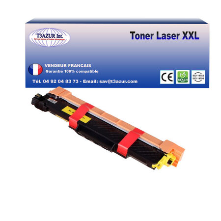 Toner compatible avec Brother TN247 pour Brother MFC-L3710CW  MFC-L3730CDN  MFC-L3740CDN Jaune - 2 300 pages - T3AZUR