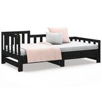vidaXL Lit coulissant Noir 2x(80x200) cm Bois de pin massif