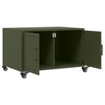 vidaXL Table basse vert olive 68x50x43 5 cm acier