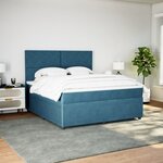 vidaXL Sommier à lattes de lit et matelas bleu 180x200 cm velours