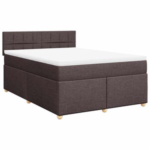 vidaXL Sommier à lattes de lit avec matelas Marron foncé 140x190 cm