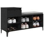 vidaXL Cabinet à chaussures avec tiroir Chêne noir 102 x 36 x 60 cm