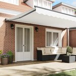 vidaXL Cadre d'auvent Blanc 500 × 300 cm Polyester avec revêtement PU