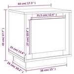 vidaXL Tables de chevet 2 Pièces chêne fumé 44x35x45 cm bois d'ingénierie
