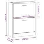 vidaXL Armoire à chaussures Noir 63x24x81 cm Bois d'ingénierie