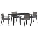 vidaXL Ensemble de salle à manger pour jardin 5 Pièces Gris Poly rotin