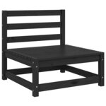 vidaXL Salon de jardin 2 Pièces avec coussins Noir Bois de pin massif