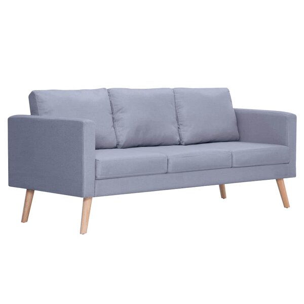 vidaXL Canapé à 3 places Tissu Gris clair