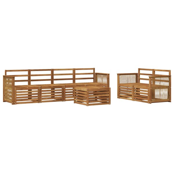vidaXL Ensemble de canapés d'extérieur 7 Pièces Naturel