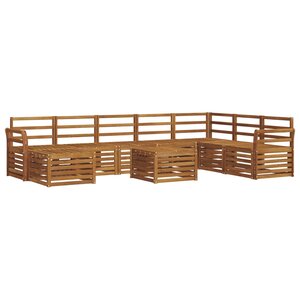 vidaXL Ensemble de canapés d'extérieur 9 Pièces Naturel