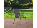 Fauteuil jardin Textilène "Cordoba" - Phoenix - Gris foncé/Argenté - Lot de 4