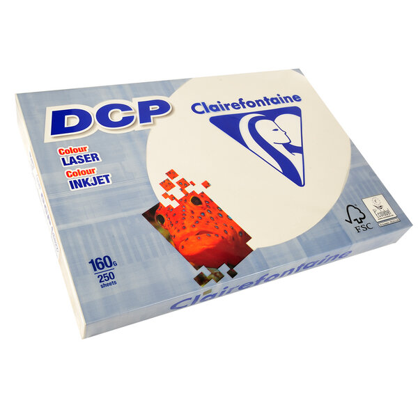 Ramette 250 Feuilles Papier DCP 160g A3 420x297 mm Certifié FSC Ivoire CLAIREFONTAINE
