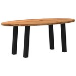 vidaXL Table à manger marron clair bois de chêne massif ovale