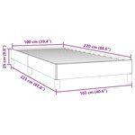 vidaXL Cadre de lit sans matelas bleu foncé 100x220 cm velours