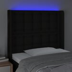 vidaXL Tête de lit à LED Noir 83x16x118/128 cm Tissu