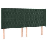 vidaXL Tête de lit à LED Vert foncé 183x16x118/128 cm Velours