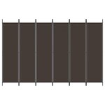 vidaXL Cloison de séparation 6 panneaux Marron 300x200 cm Tissu