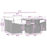vidaXL Ensemble de canapé de jardin 7 Pièces Gris Poly rotin