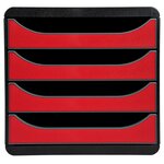 Module De Classement Big Box 4 Tiroirs Iderama - Rouge Carmin - Exacompta