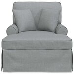 vidaXL Chaise lounge avec jupe Gris clair 91 x 157 x 91 cm tissu