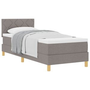 vidaXL Lit à ressorts avec matelas Taupe 100 x 200 cm tissu