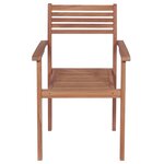 vidaXL Chaises de jardin lot de 4 et coussins à motif de feuilles Teck
