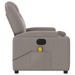 vidaXL Fauteuil de massage inclinable électrique Taupe Tissu