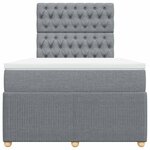 vidaXL Sommier à lattes de lit et matelas gris clair 120x190 cm tissu
