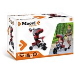 MONDO Tricycle évolutif convertible et pliable avec siege rotatif - On & Go Moovi Explore - Rouge - 12 mois et plus