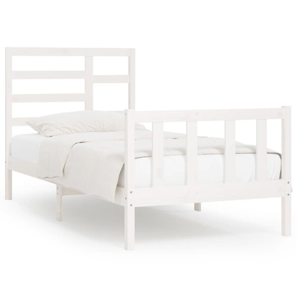 vidaXL Cadre de lit Blanc Bois de pin massif 100x200 cm