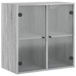 vidaXL Armoire murale avec portes en verre sonoma gris 68x37x68 5 cm