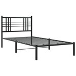 vidaXL Cadre de lit métal sans matelas avec tête de lit noir 100x190cm