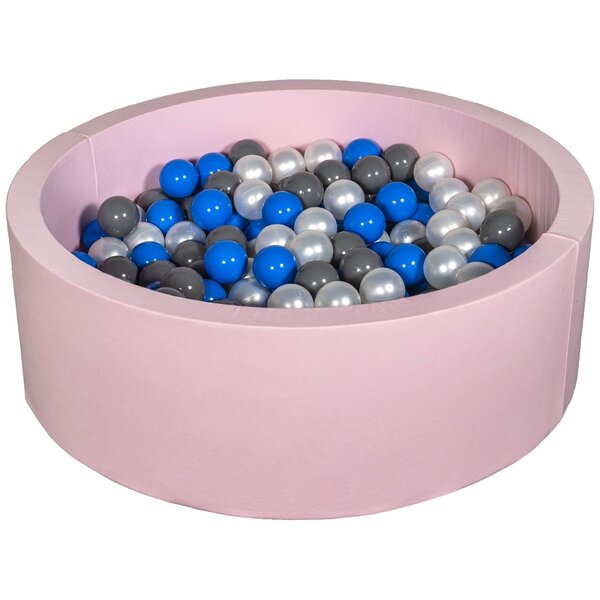 Piscine à balles Aire de jeu + 200 balles rose perle  bleu  gris