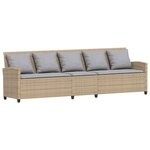 vidaXL Canapé de jardin avec coussins beige résine tressée